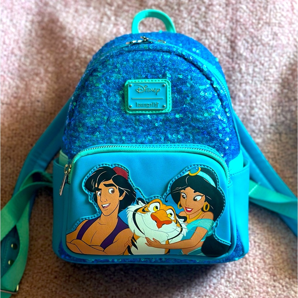Aladdin and Jasmine Disney loungefly backpack